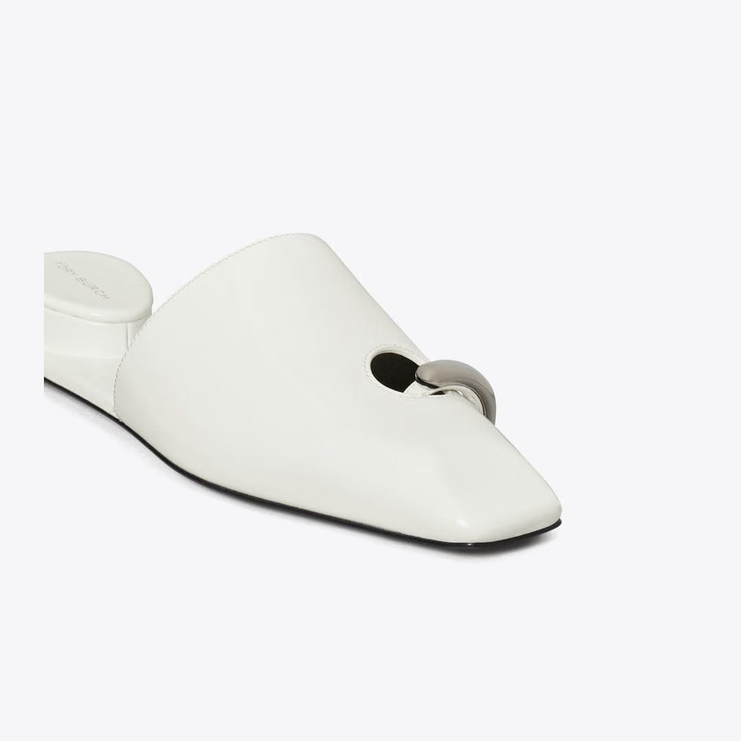 Tory Burch Pierced Mule WHITE / SILVER