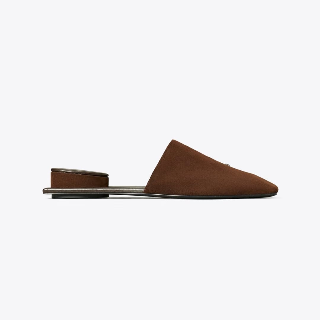 Tory Burch Pierced Mule DARK COCOA / SILVER