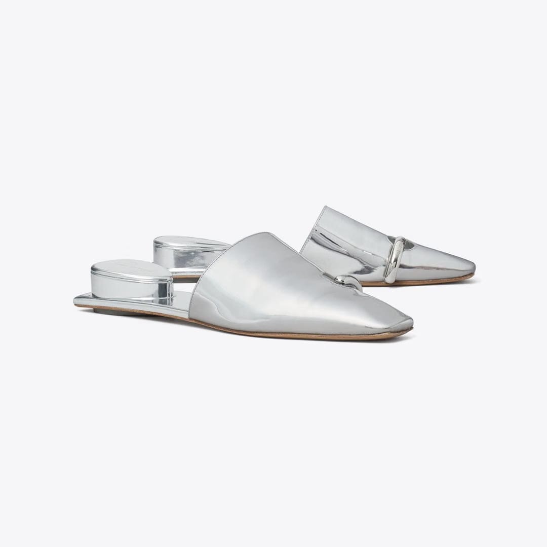 Tory Burch Pierced Mule PLATINUM