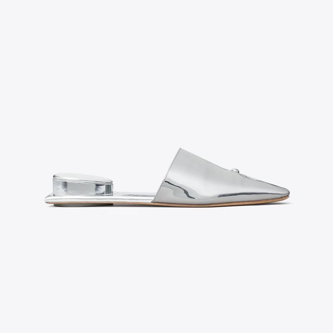 Tory Burch Pierced Mule PLATINUM