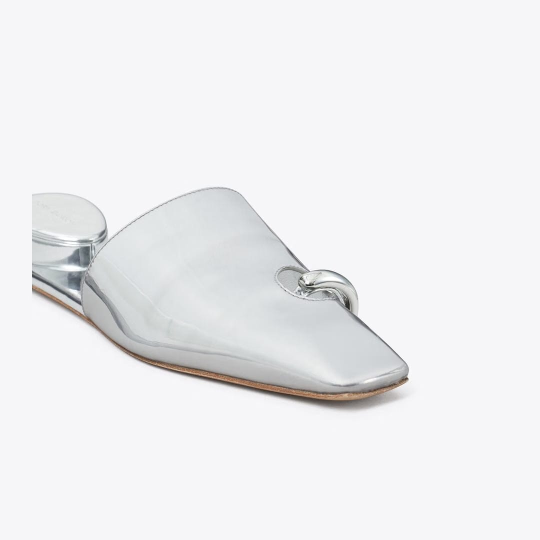 Tory Burch Pierced Mule PLATINUM
