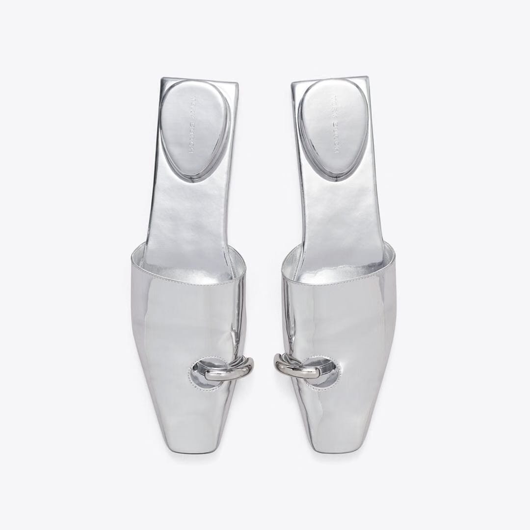 Tory Burch Pierced Mule PLATINUM