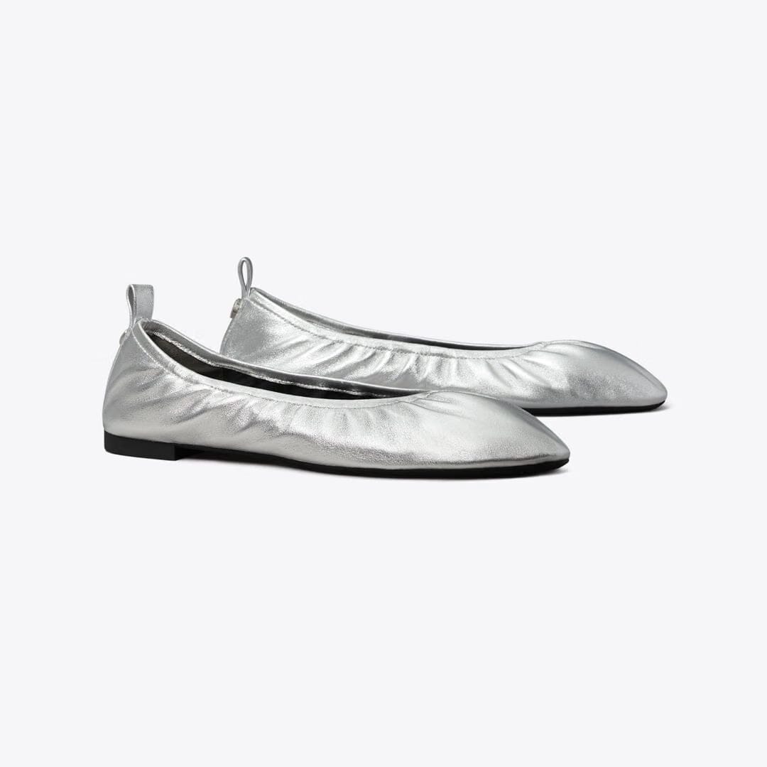 Tory Burch Eddie Ballet SILVER