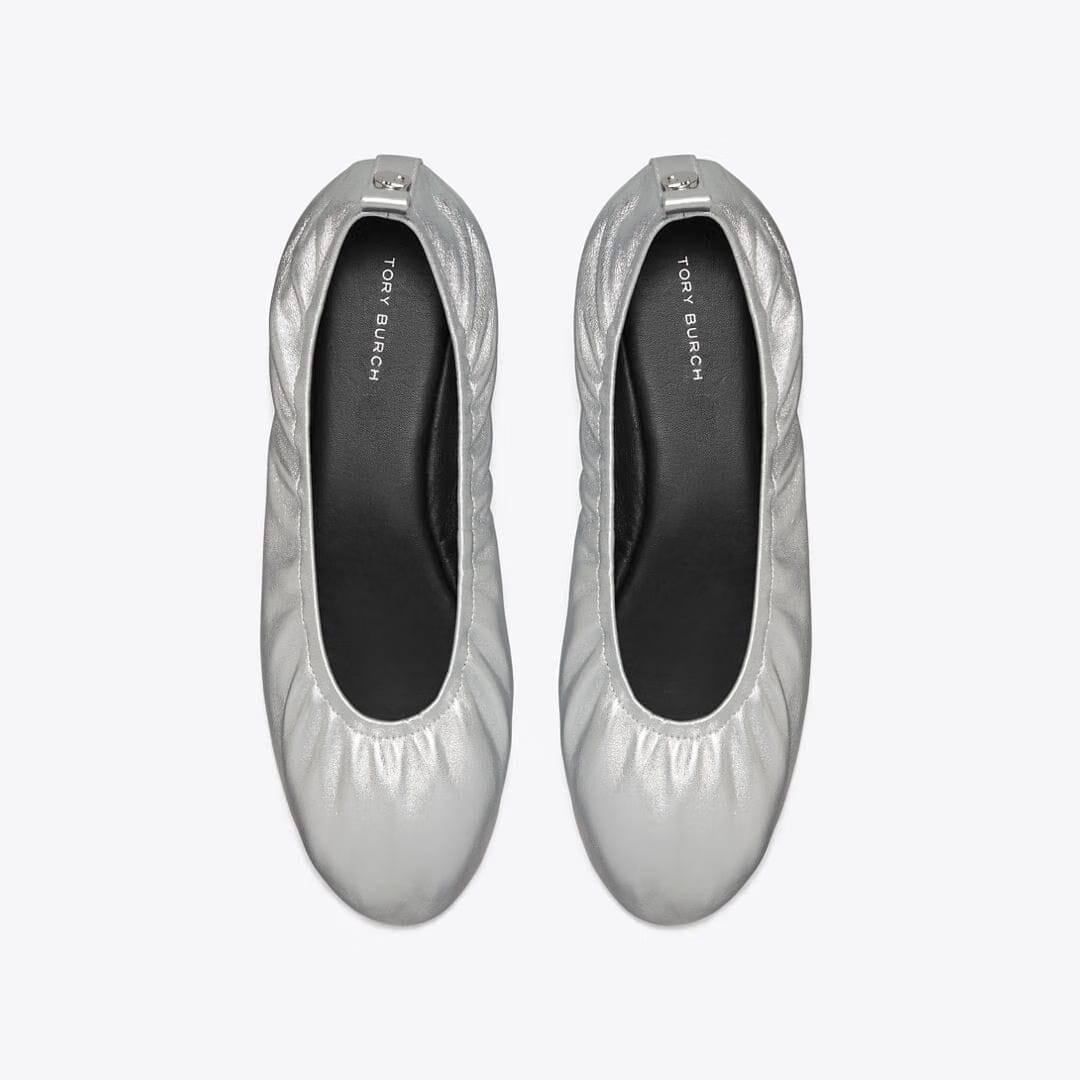 Tory Burch Eddie Ballet SILVER