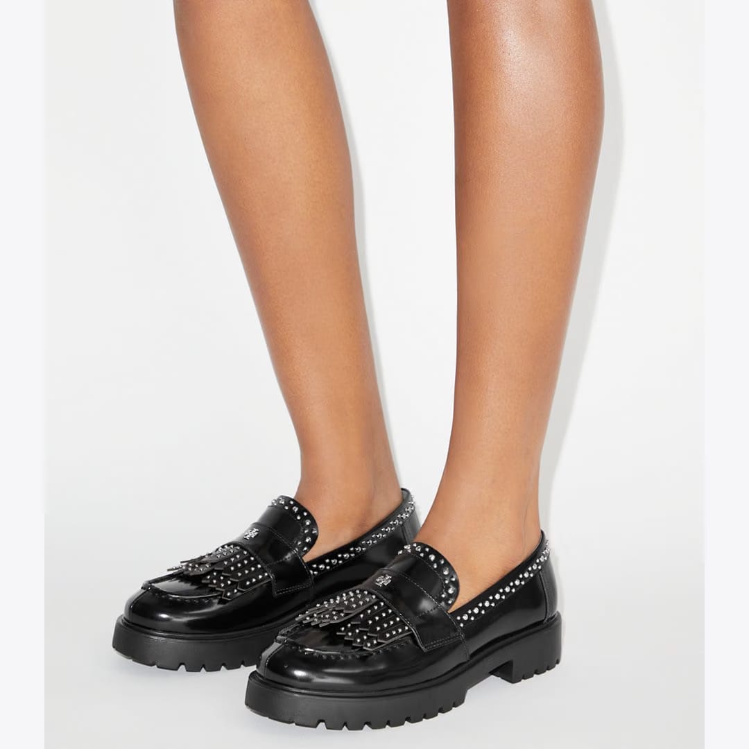 Tory Burch Classic Fringe Lug Loafer PERFECT BLACK