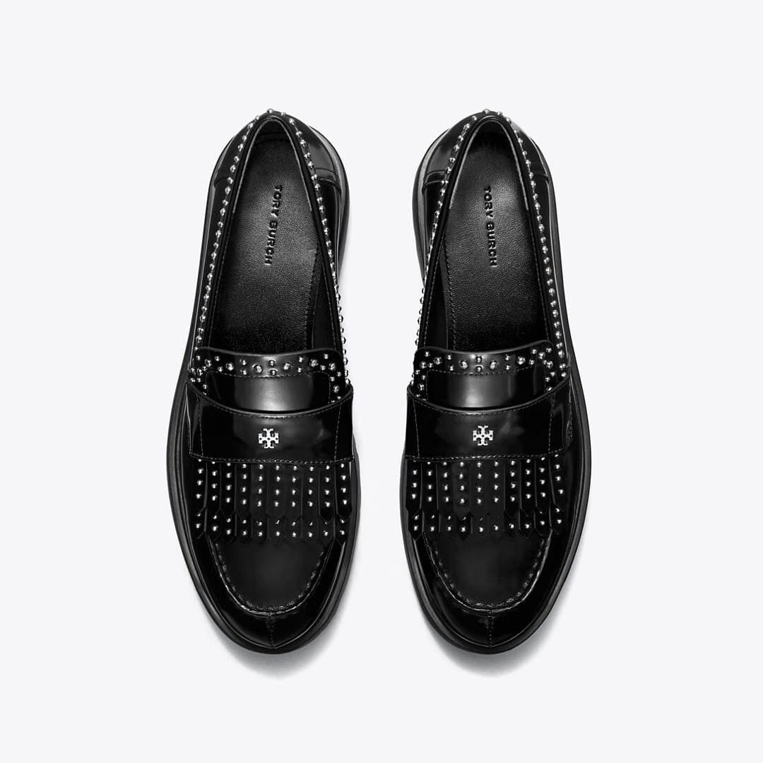 Tory Burch Classic Fringe Lug Loafer PERFECT BLACK