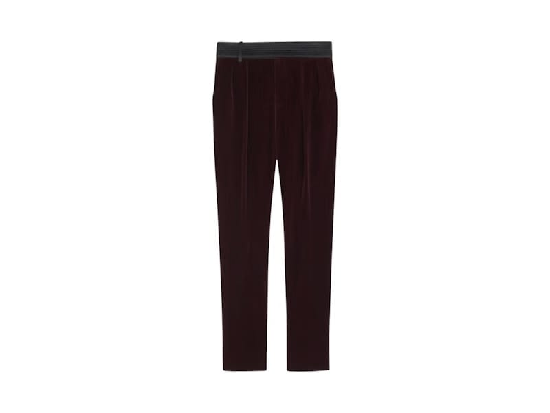 Saint Laurent Velvet Tailored Pants Black