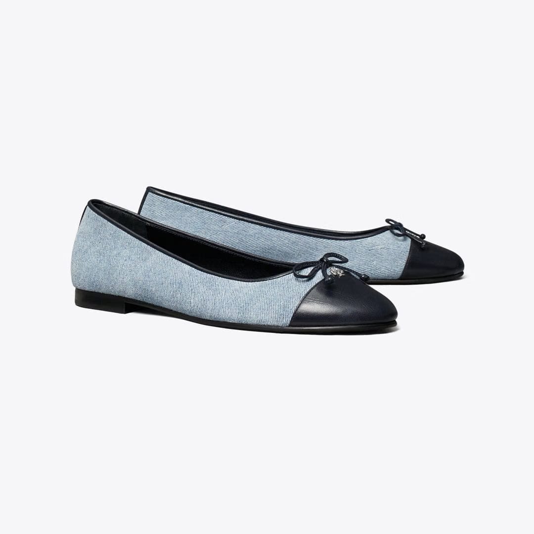 Tory Burch Cap-Toe Ballet BLUE CLOUD / NEW NAVY