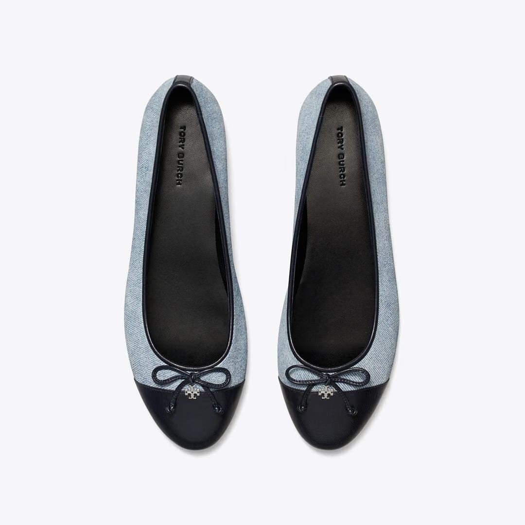 Tory Burch Cap-Toe Ballet BLUE CLOUD / NEW NAVY