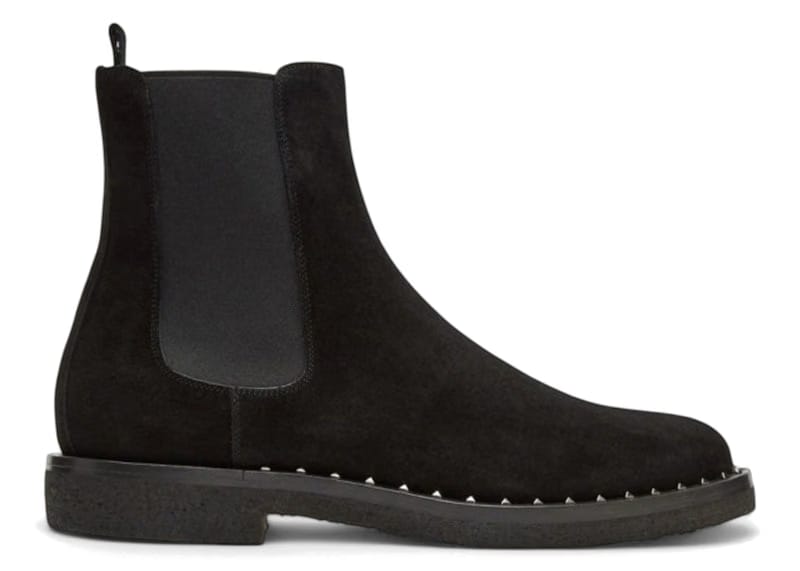 Valentino Garavani Suede Soul Rockstud Chelsea Boots Black