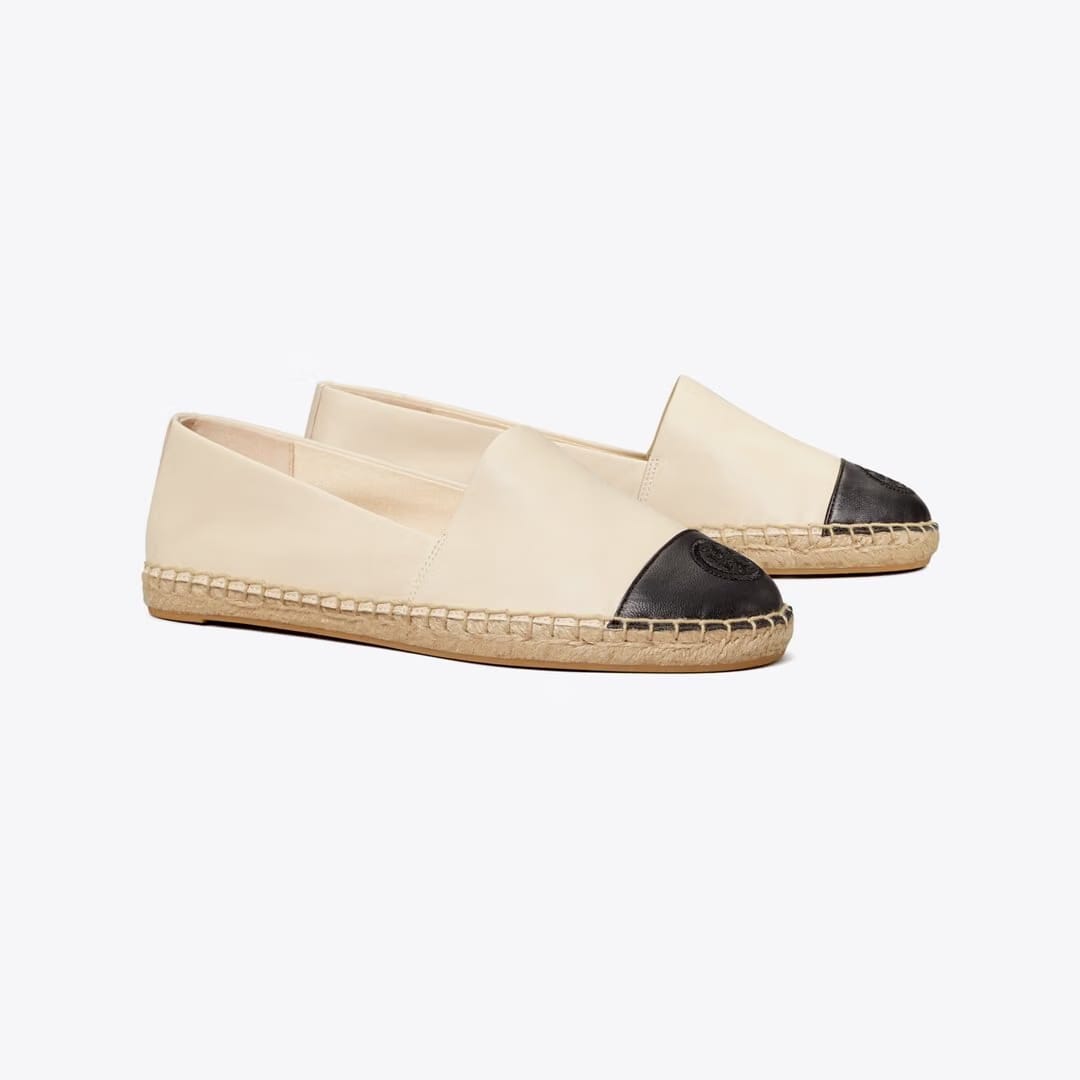 Tory Burch Colorblock Espadrille Dulce De Leche / PERFECT BLACK