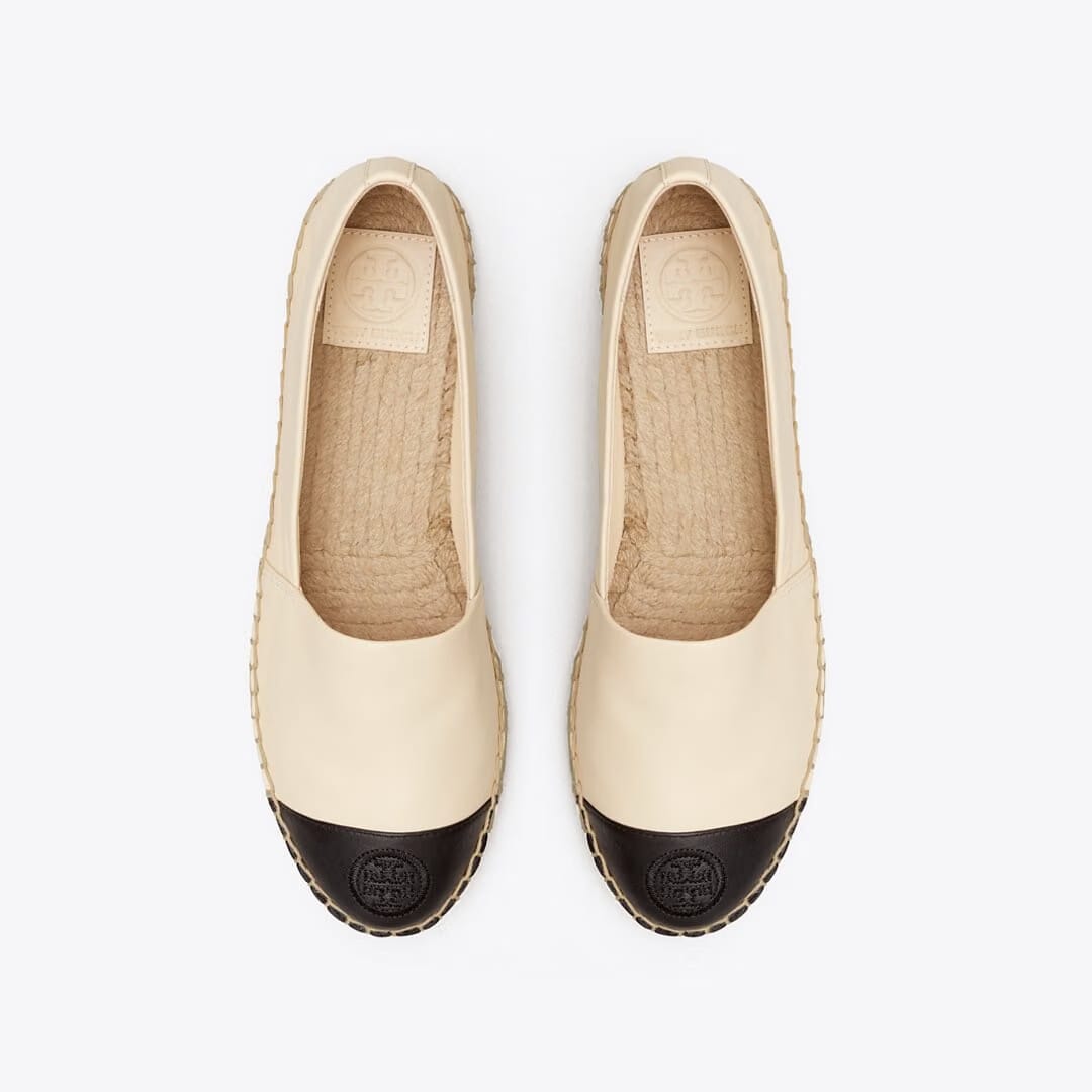Tory Burch Colorblock Espadrille Dulce De Leche / PERFECT BLACK