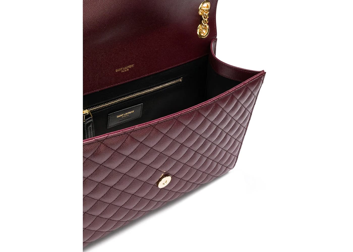 Saint Laurent Envelope Grain de Poudre Medium Burgundy
