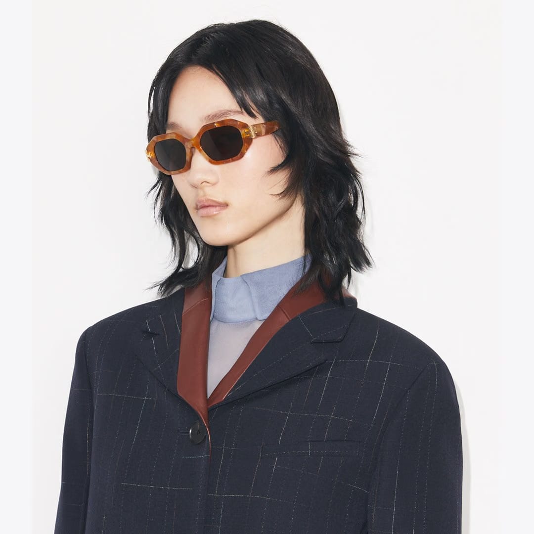 Tory Burch Eleanor Geometric Sunglasses BLACK/DARK GRAY