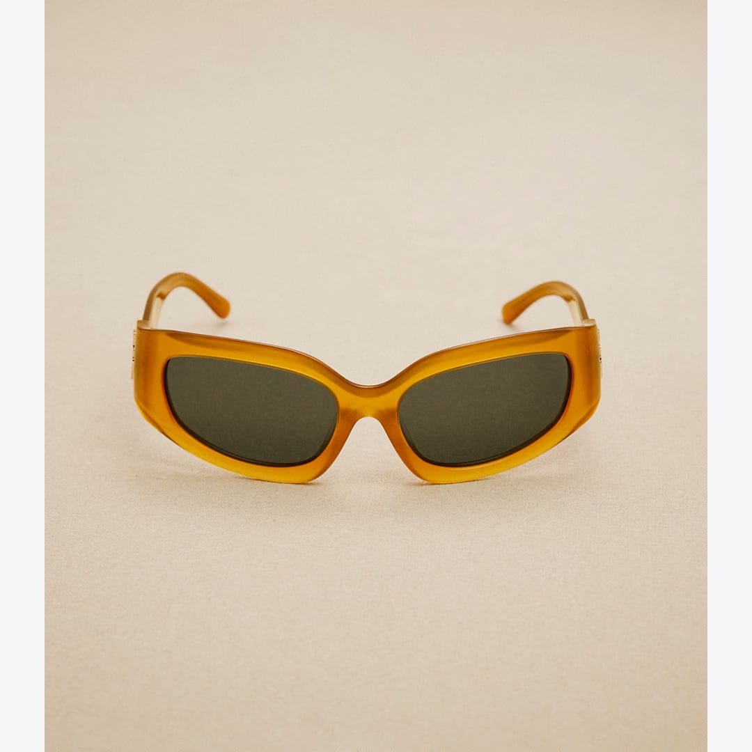 Tory Burch Eleanor Broken Logo Sunglasses OPAL DARK ORANGE/GREY