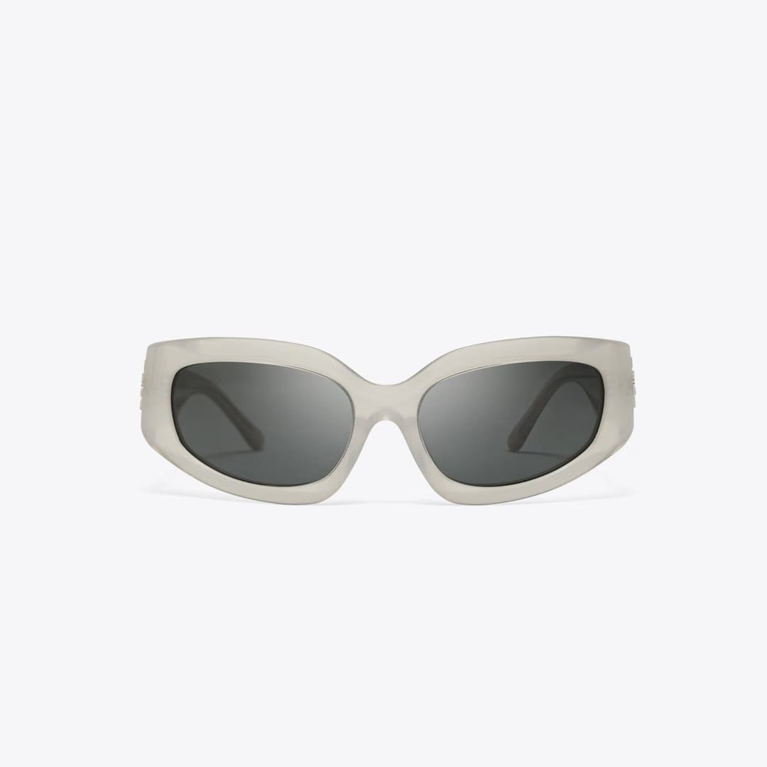 Tory Burch Eleanor Broken Logo Sunglasses PEARLIZED GREY/DARK GREY