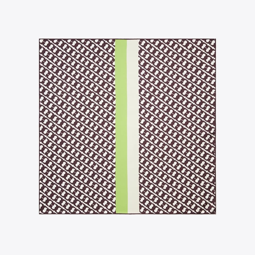 Tory Burch T Link Silk Neckerchief Green T Link