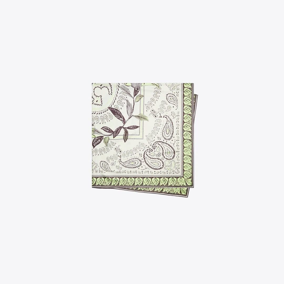 Tory Burch Oversized Cockatoo Bandana Square Scarf Mint Cockatoo