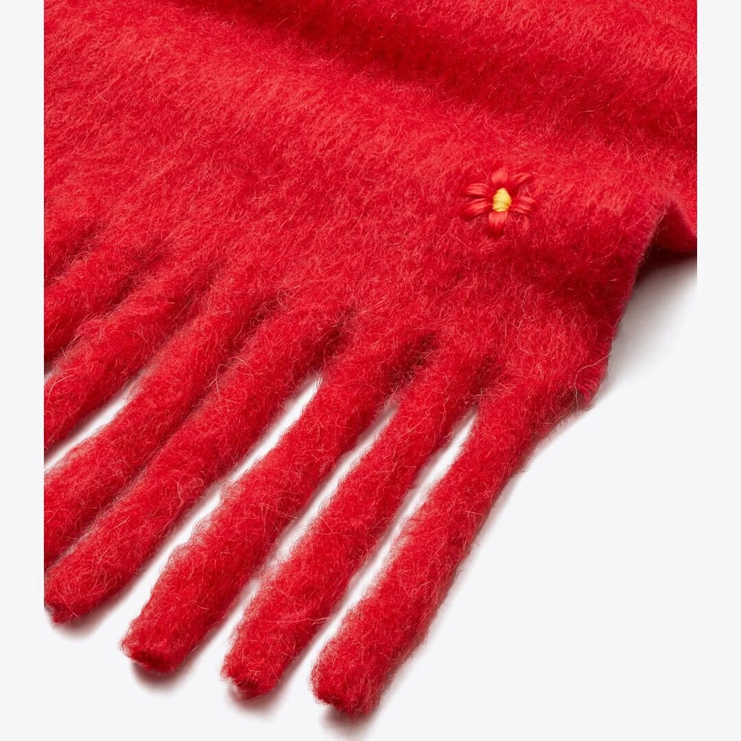 Tory Burch Mohair Scarf Red