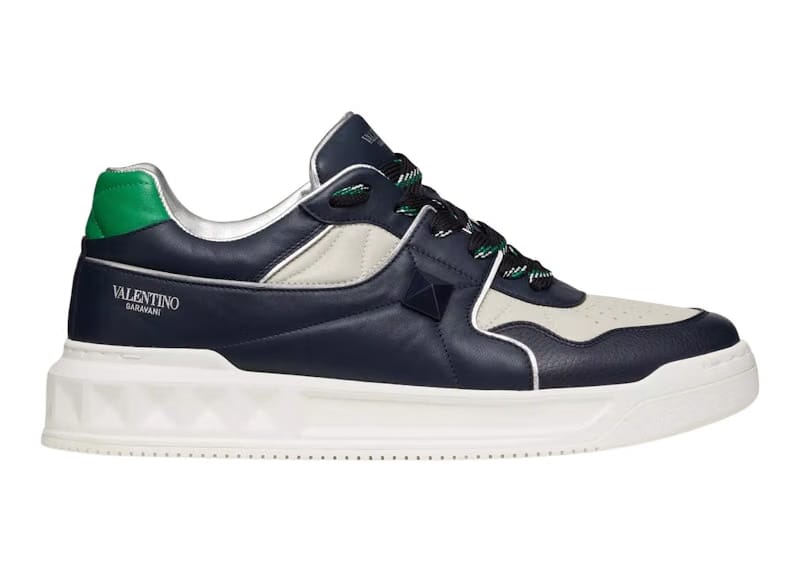 Valentino Garavani One Stud Low Top Marine White Bright Green