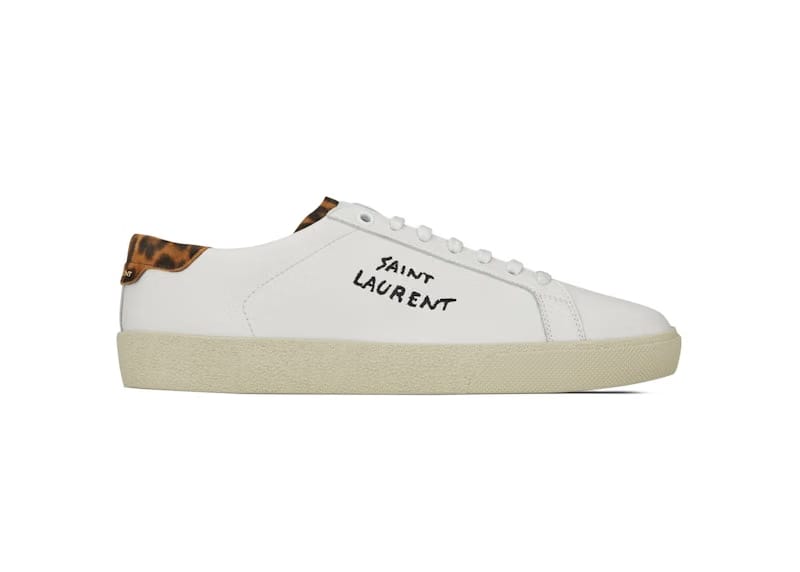 Saint Laurent Court Classic SL/06 Optic White Leopard (Women's)
