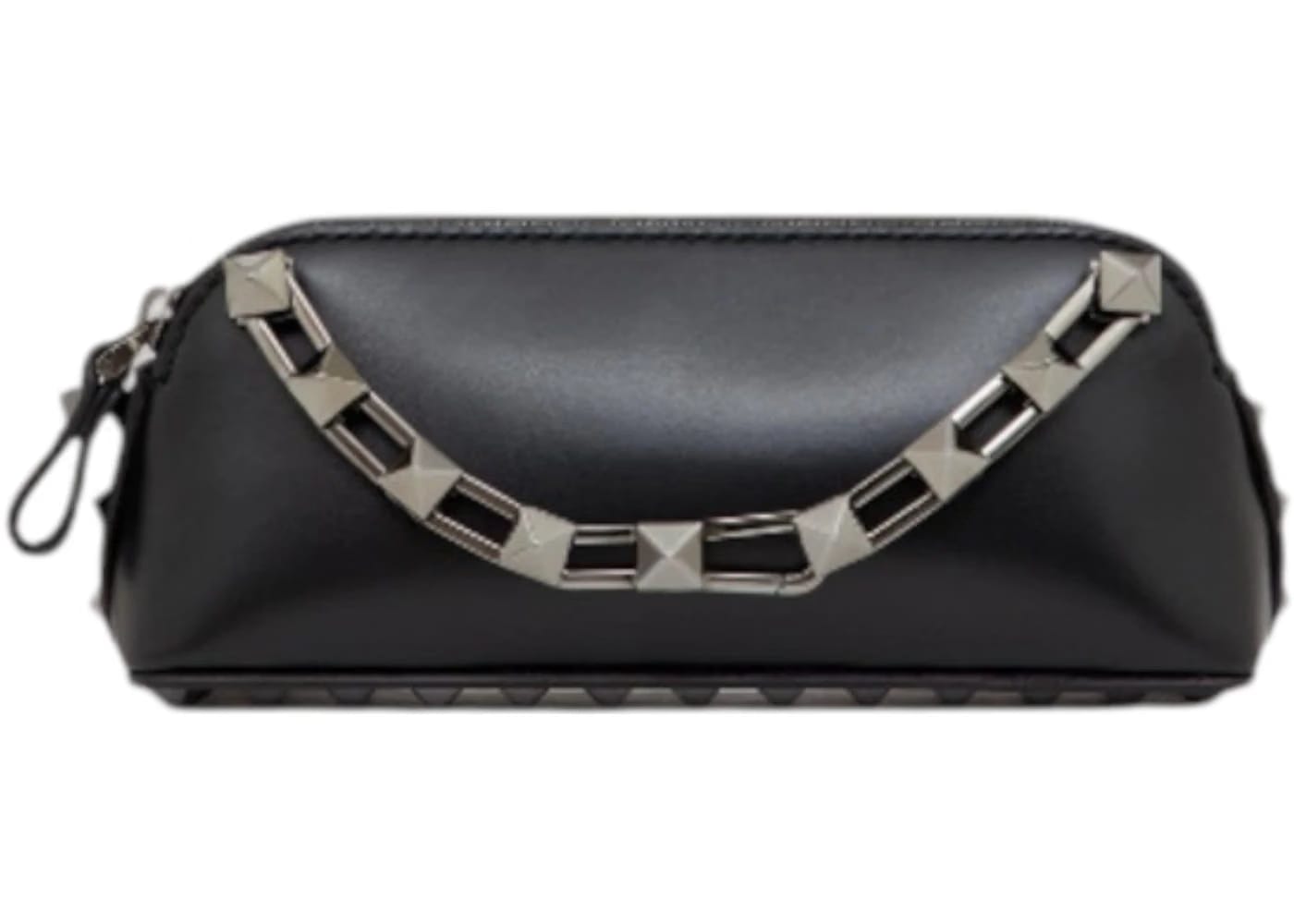 Valentino Mini Rockstud Shiny Calfskin Clutch Black