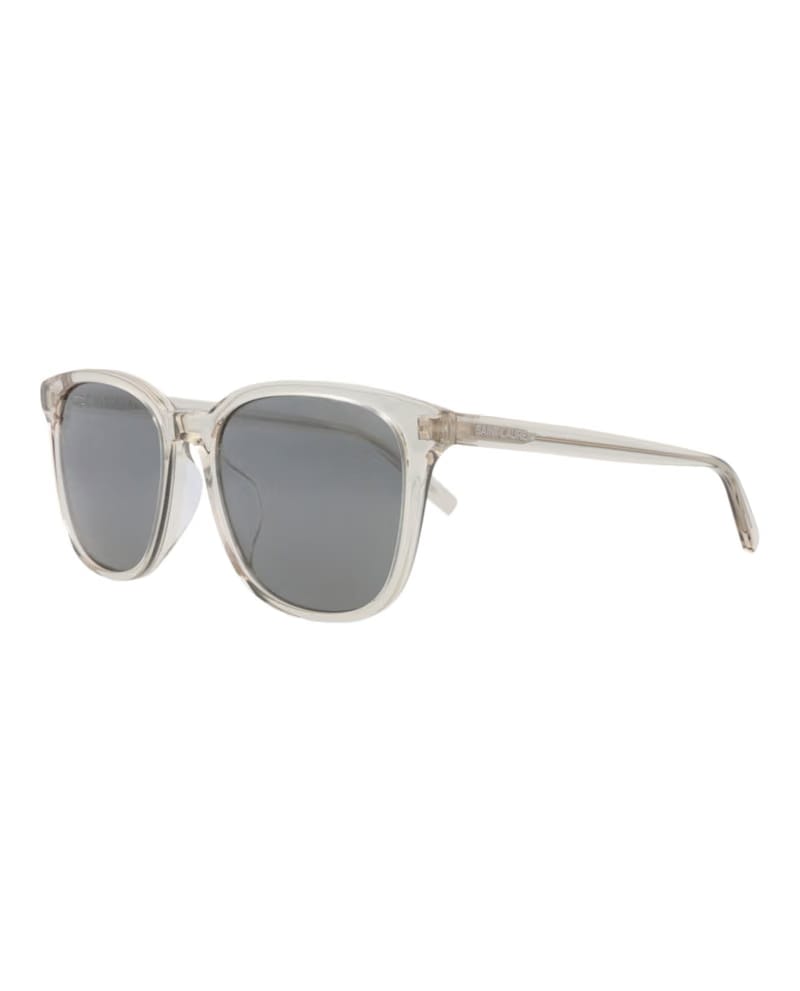 Saint Laurent Round-Frame Recycled Acetate Sunglasses Beige Beige Silver (SL673F-30015291-003)