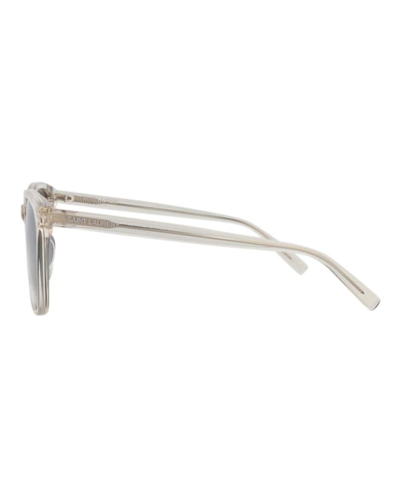 Saint Laurent Round-Frame Recycled Acetate Sunglasses Beige Beige Silver (SL673F-30015291-003)