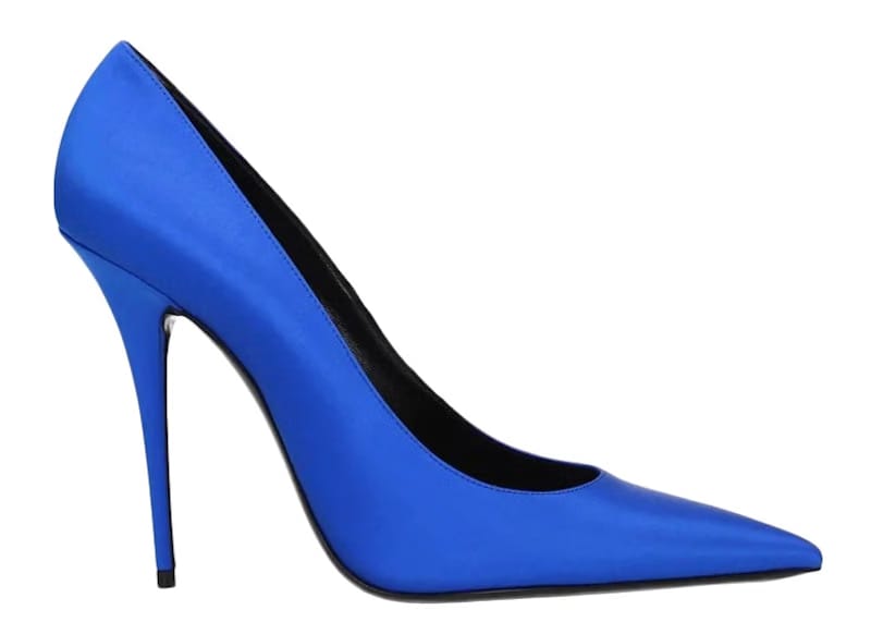 Saint Laurent Marylin Pump Electric Blue Satin