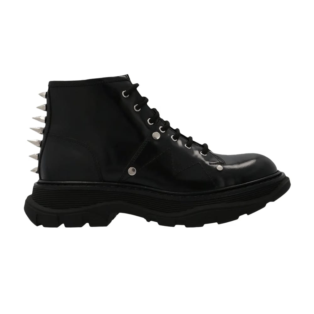 Alexander McQueen Wmns Tread Slick Lace Up Boot 'Black Spikes'