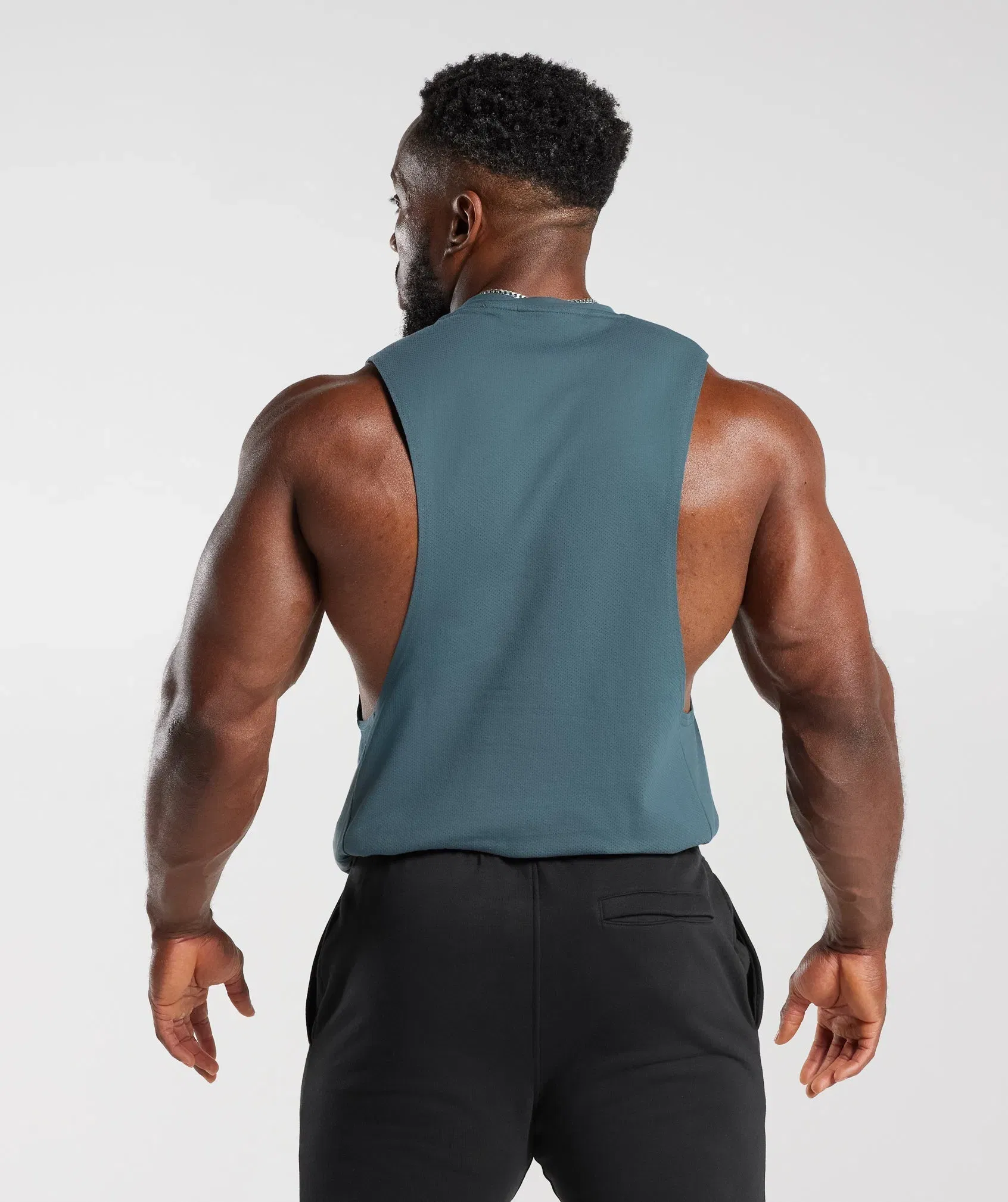 Gymshark React Drop Arm Tank Denim Teal