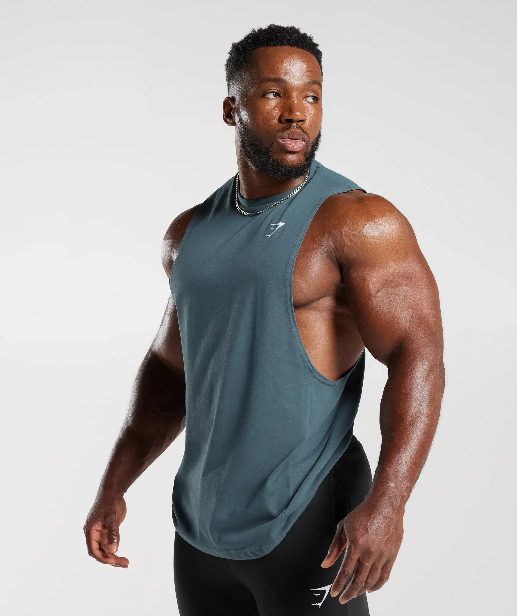 Gymshark React Drop Arm Tank Denim Teal