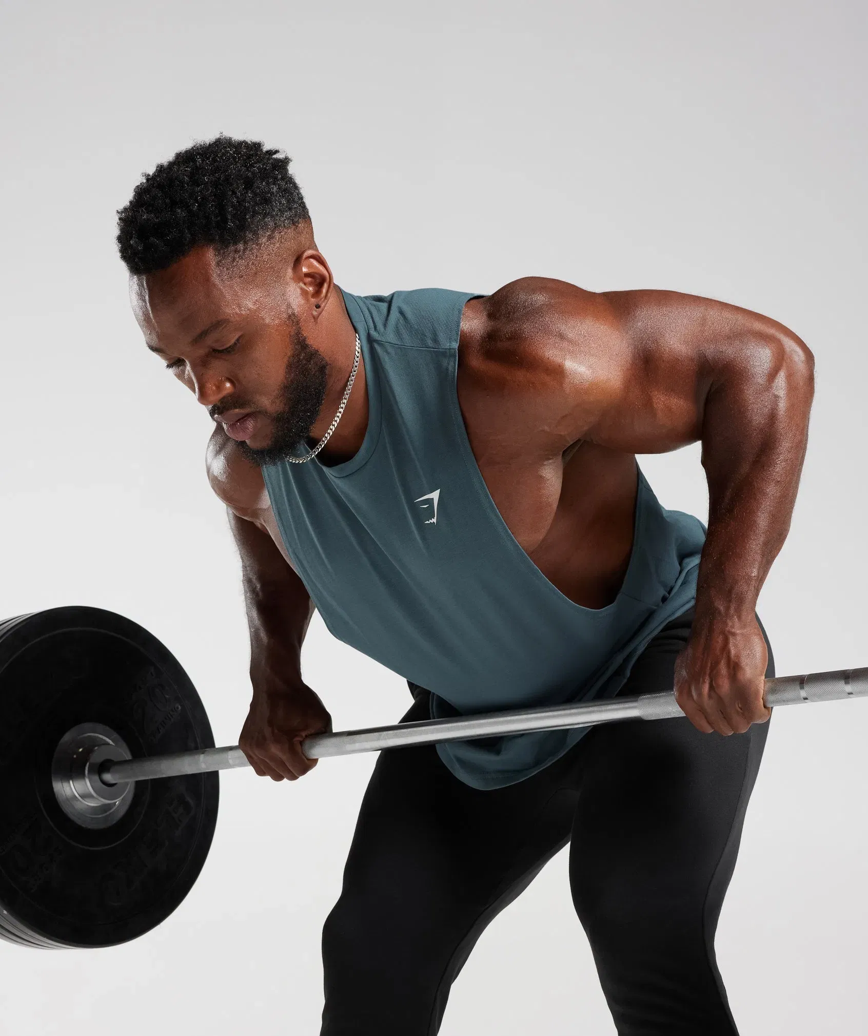 Gymshark React Drop Arm Tank Denim Teal