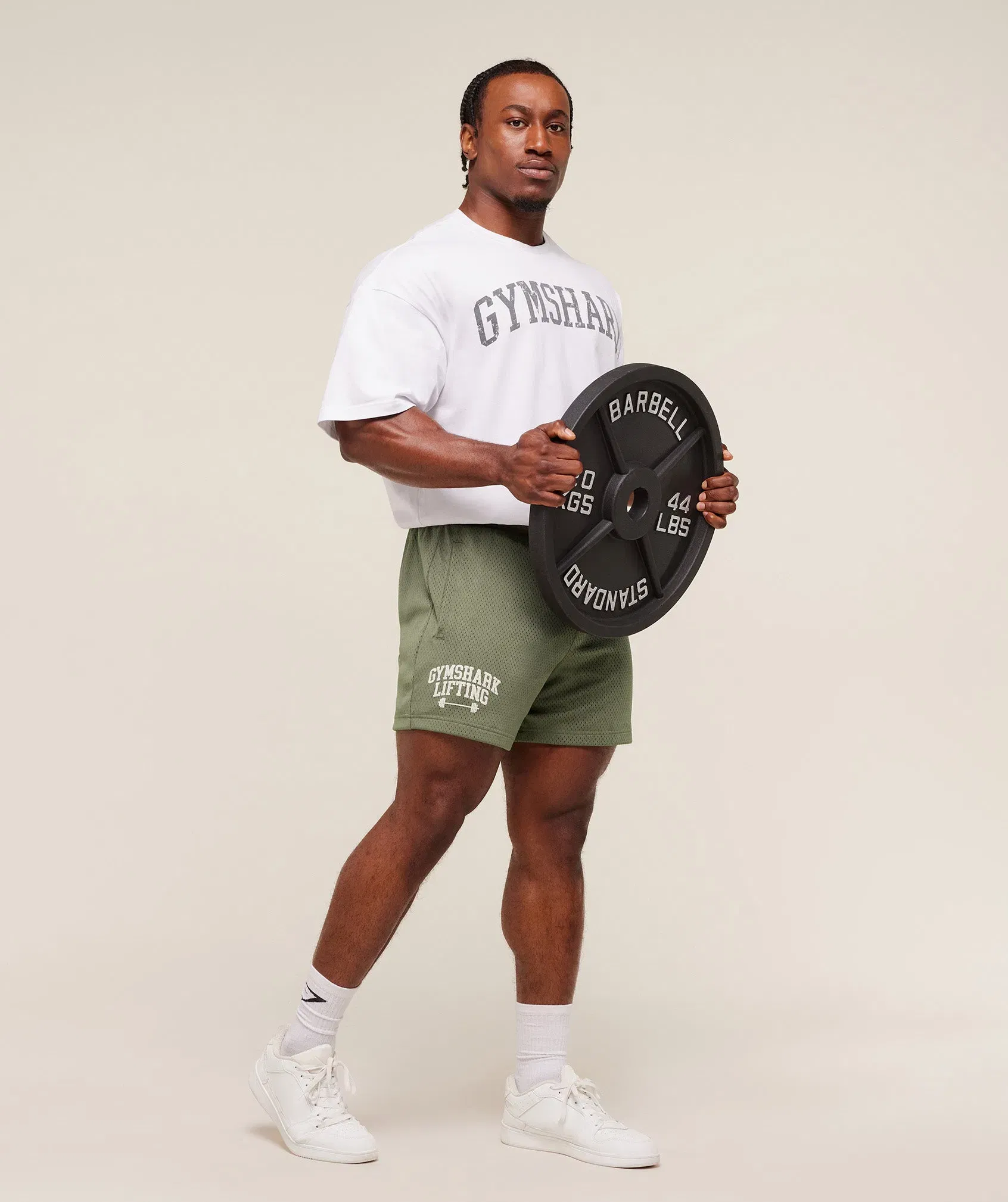 Gymshark Lifting Barbell Mesh 5" Short Base Green