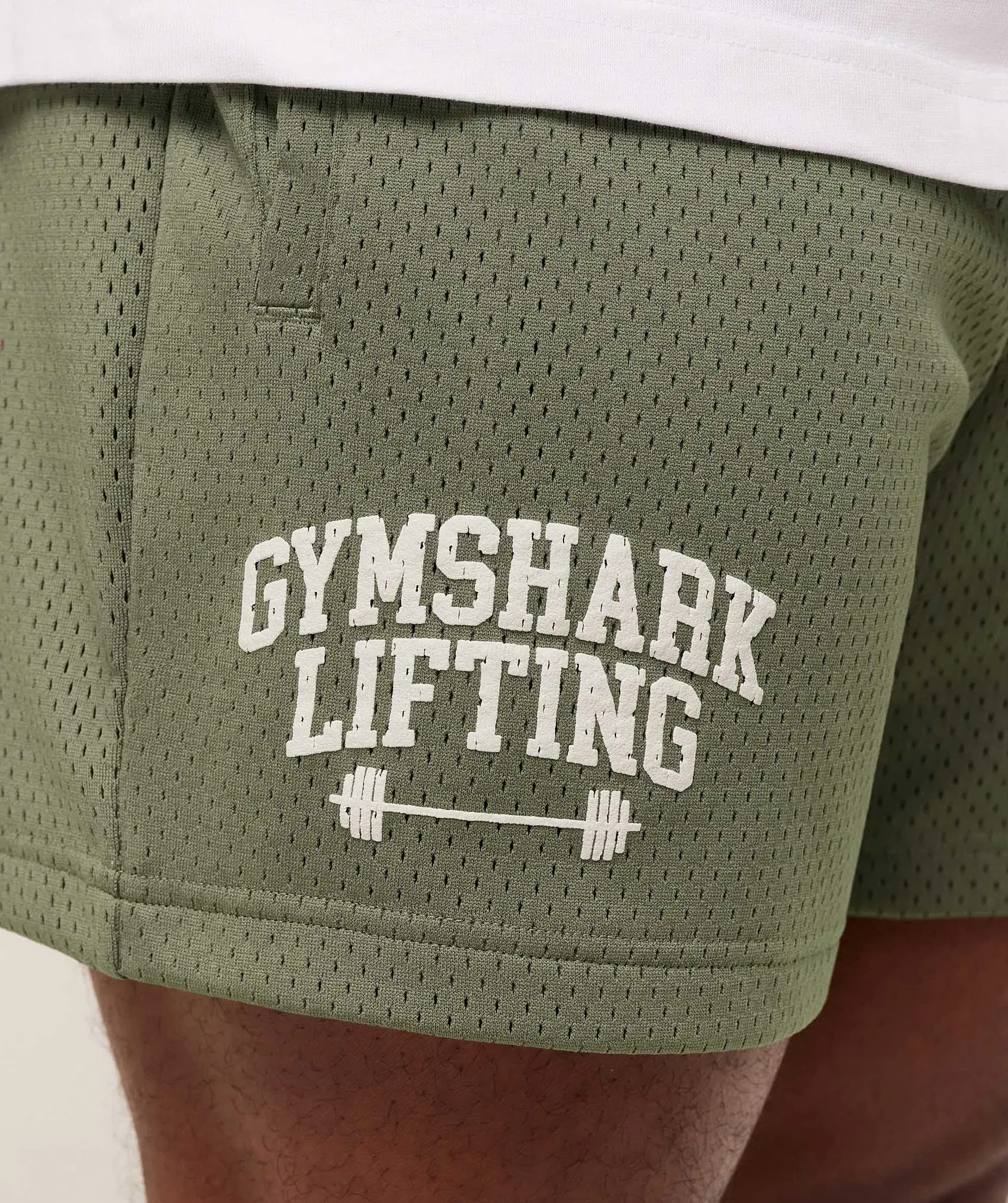 Gymshark Lifting Barbell Mesh 5" Short Base Green