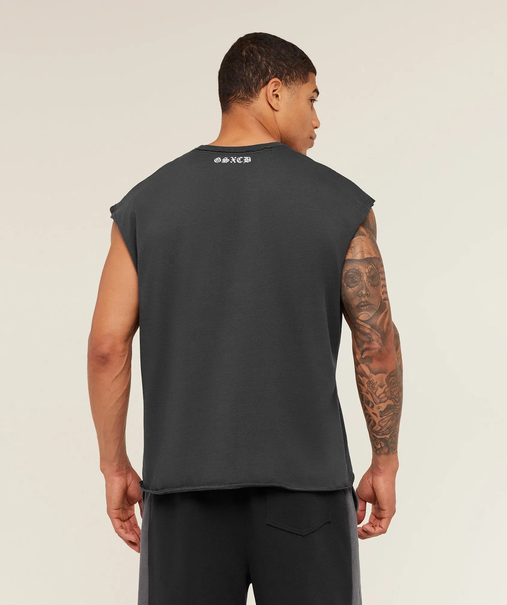 Gymshark Gymshark X Carlos Belcast Cut Off Tee Onyx Grey
