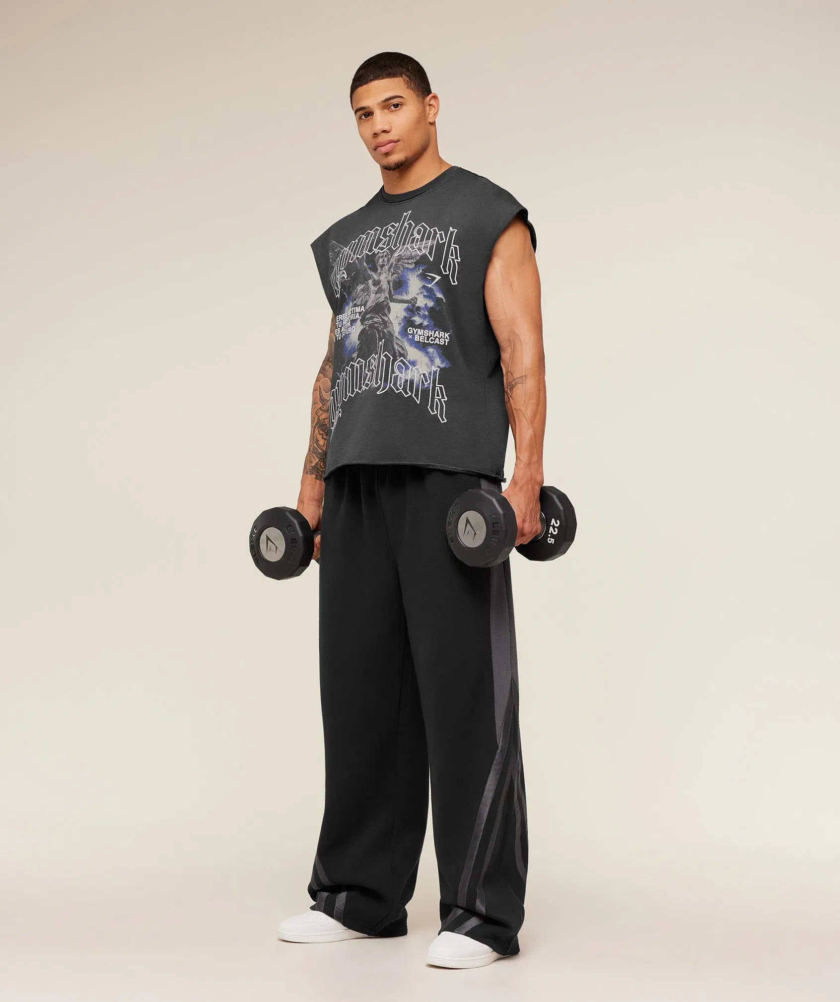 Gymshark Gymshark X Carlos Belcast Cut Off Tee Onyx Grey