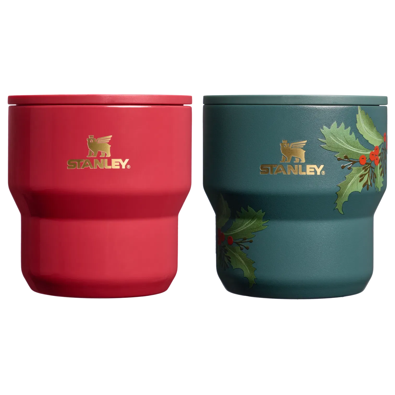 Stanley Stanley The Cheers & Cheer Stay-Hot Stacking Cup 2-Piece Set 10 OZ Holly Berry Gloss/Holiday Botanical