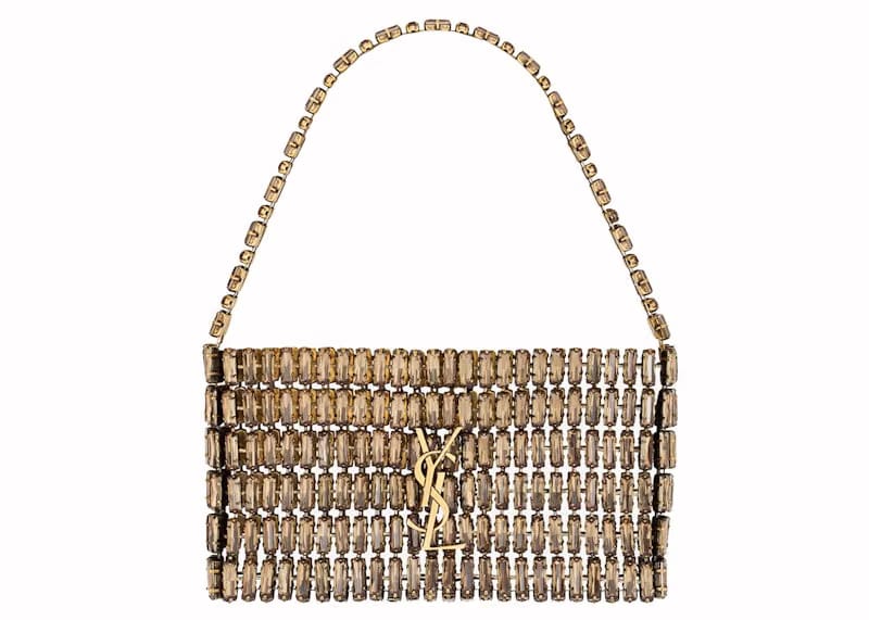 Saint Laurent Evening Bag in Crystals Walnut/Ebony