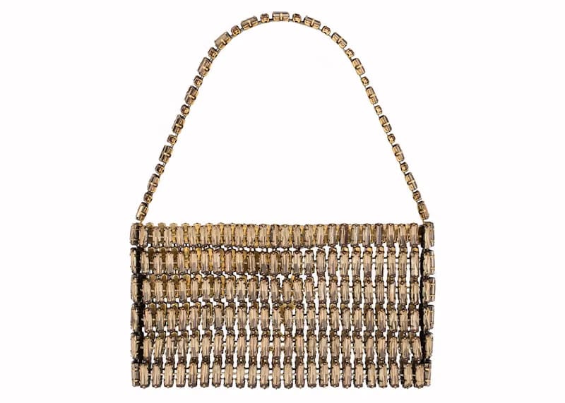 Saint Laurent Evening Bag in Crystals Walnut/Ebony