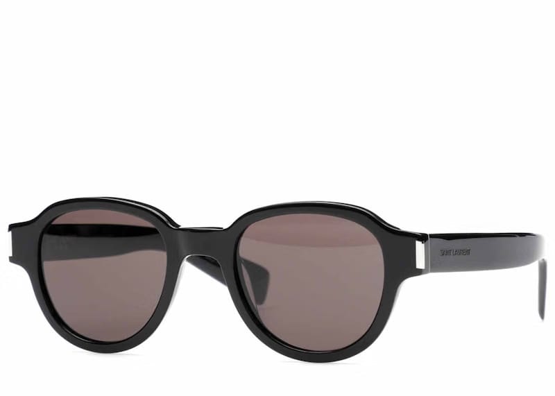 Saint Laurent Round-Frame Acetate Sunglasses Black/Black/Black (SL546-30013743-001)