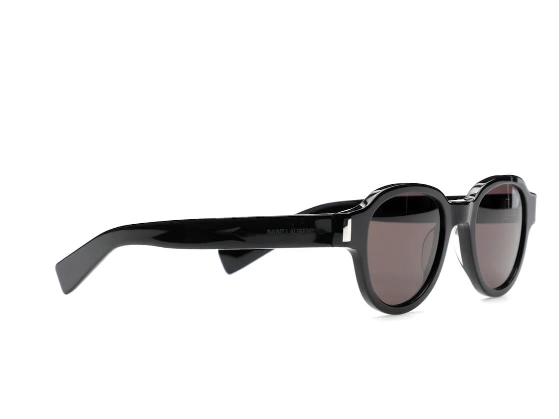 Saint Laurent Round-Frame Acetate Sunglasses Black/Black/Black (SL546-30013743-001)