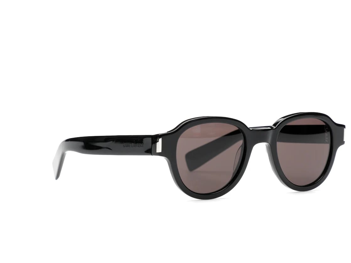 Saint Laurent Round-Frame Acetate Sunglasses Black/Black/Black (SL546-30013743-001)