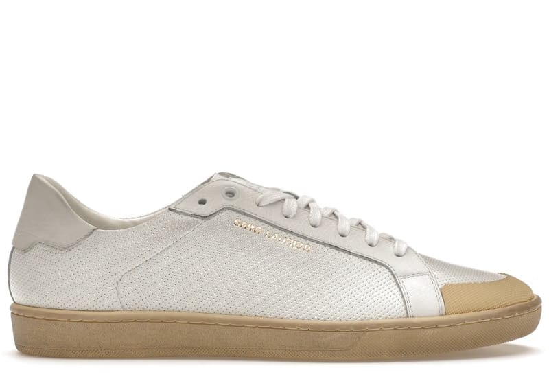 Saint Laurent Court Classic SL/39 Low Perforated Leather Ivory