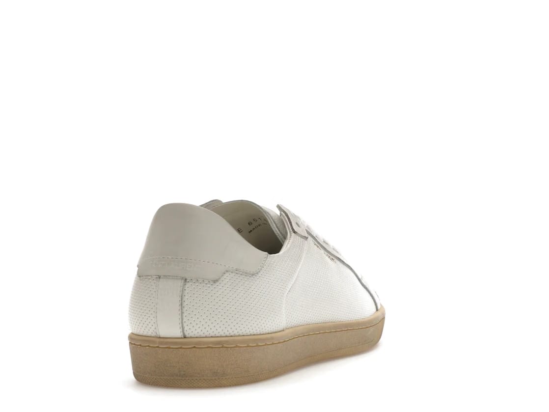 Saint Laurent Court Classic SL/39 Low Perforated Leather Ivory