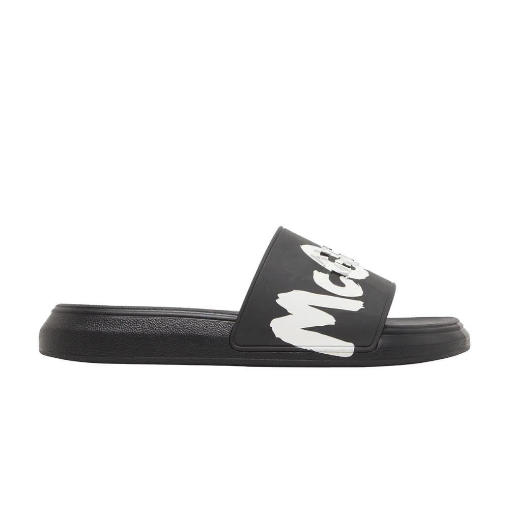 Alexander McQueen Rubber Pool Slide Graffiti - Black