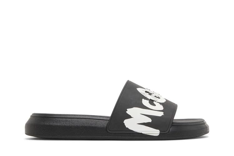Alexander McQueen Rubber Pool Slide Graffiti - Black