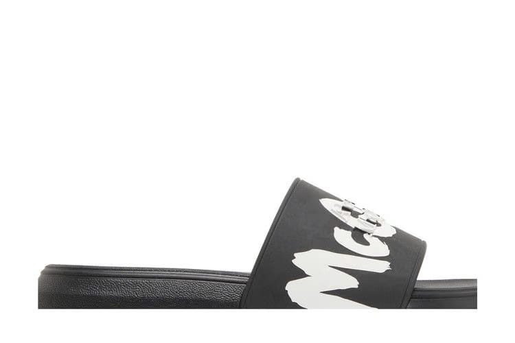 Alexander McQueen Rubber Pool Slide Graffiti - Black
