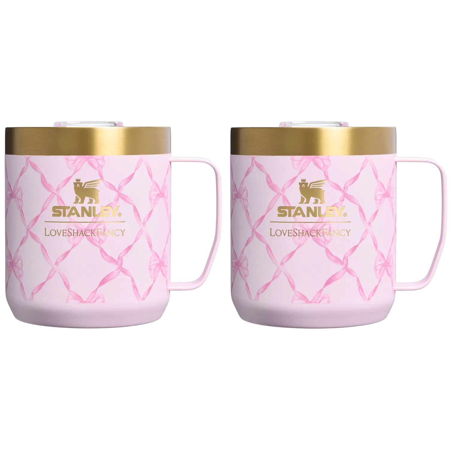 Stanley Stanley 1913 x LoveShackFancy Holiday Everyday Camp Mug Set Baby Bow Pink Peppermint