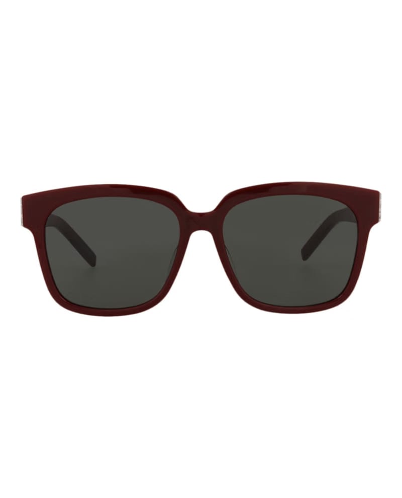 Saint Laurent Square Rectangle Sunglasses Burgundy Grey (SLM40F-30006259-007)